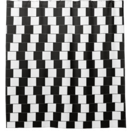 Cortina Para Box Padrão verificado - Illusão óptica em preto e bran