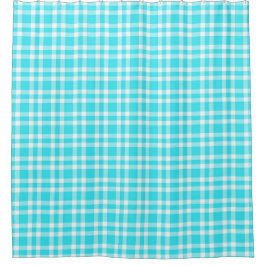 Cortina Para Box Padrão Xadrez Azul Branco