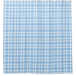 Cortina Para Box Padrão Xadrez Azul Branco