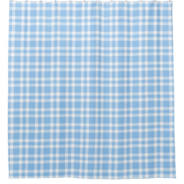 Cortina Para Box Padrão Xadrez Azul Branco (Frente)