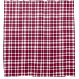 Cortina Para Box Padrão Xadrez Branco Burgundy