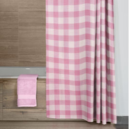 Cortina Para Box Padrão Xadrez Rosa Bebê