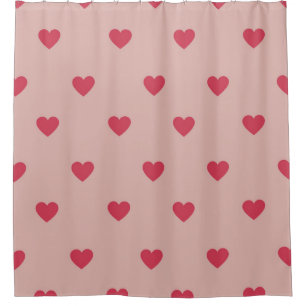 Cortina Para Box Padrão Y2K Retro Coração Cor-de-Rosa com Fundo Ros