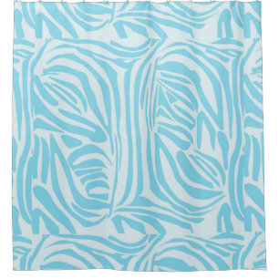 Cortina Para Box Padrão Zebra Azul