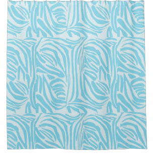Cortina Para Box Padrão Zebra Azul
