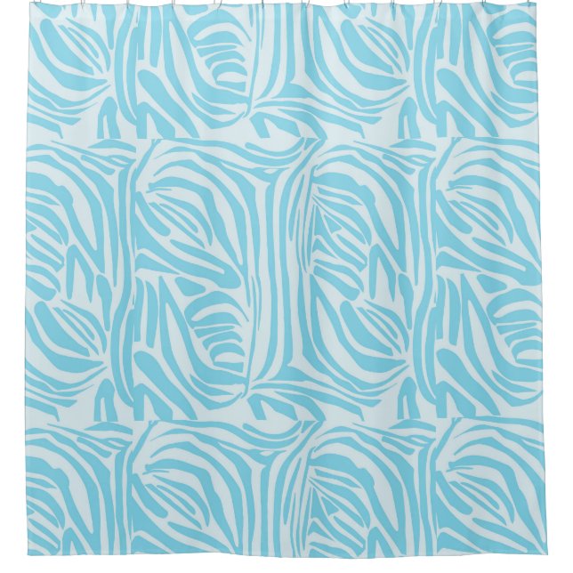 Cortina Para Box Padrão Zebra Azul (Frente)