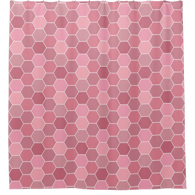 Cortina Para Box Padrões de Honeycomb Rosa (Frente)