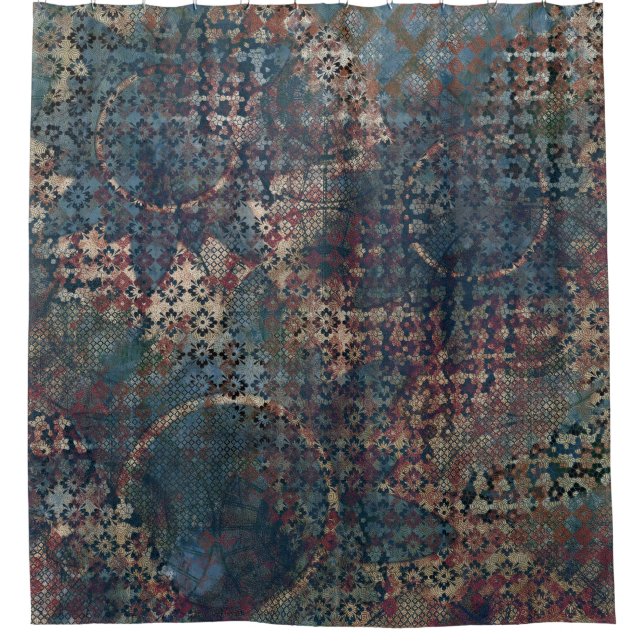 Cortina Para Box Padrões sujos com os retalhos desarrumado das (Frente)