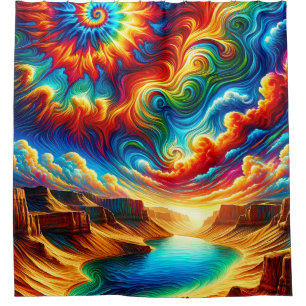 Cortina Para Box "Paisagem do Canyon Psicodélico - Ar Surreal Vibra