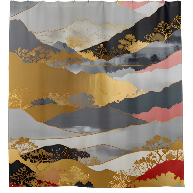 Cortina Para Box Paisagem Japonesa (Frente)