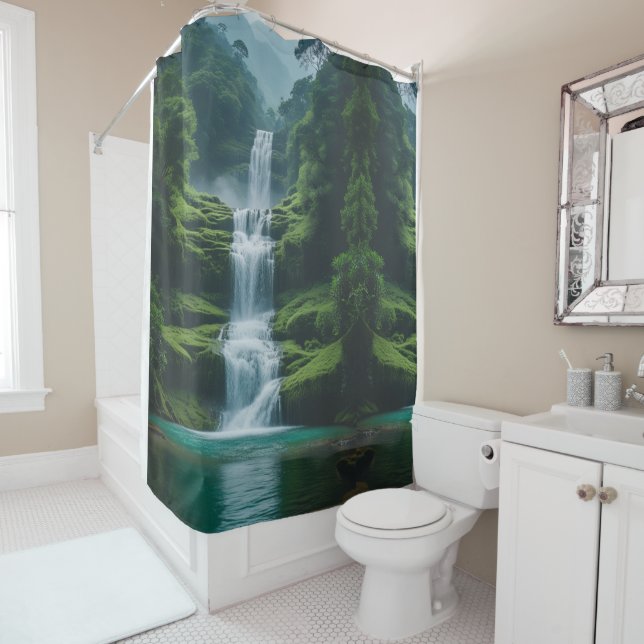 Cortina Para Box Paisagem mágica em cascata (In Situ)