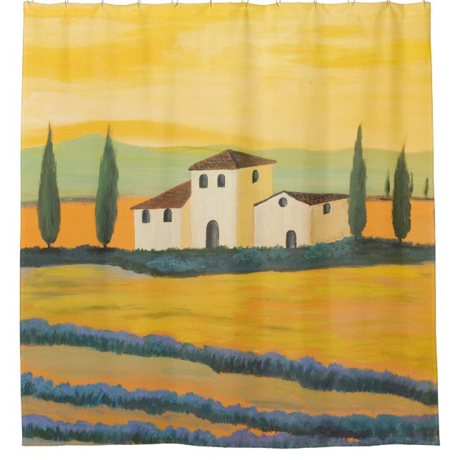 Cortina Para Box Paisagem tucana, pintor privado, pintura acrílica (Frente)