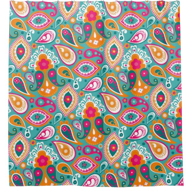 Cortina Para Box Paisley 70s 60s Boho Retro (Frente)