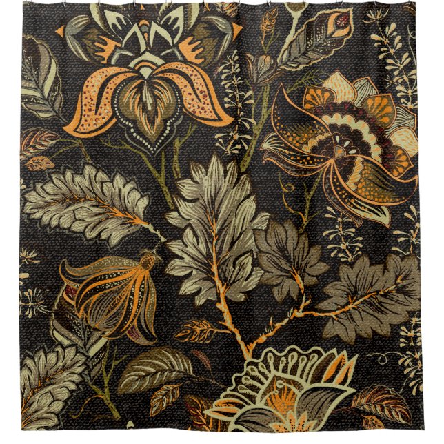 Cortina Para Box Paisley floral indiano, padrão étnico uniforme. (Frente)