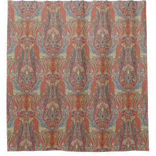 Cortina Para Box Paisley Terracotta Modern Vintage Kashmir Patterno