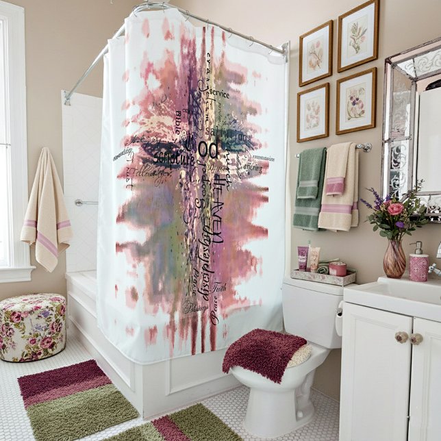 Cortina Para Box Palavras Cristãs Grunge cruzam (Criador carregado)