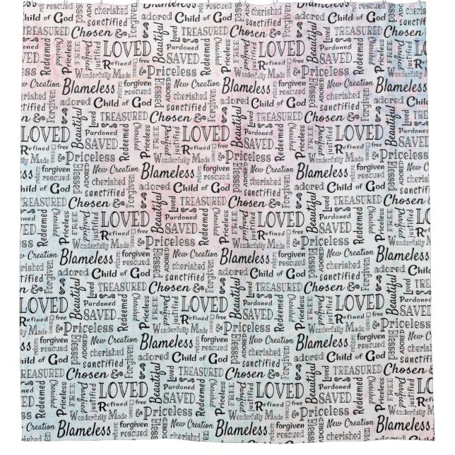 Cortina Para Box Palavras de Afirmação Cristãs Testemunhadas (Frente)