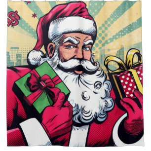 Cortina Para Box Papai Noel/Boneco de neve de história em quadrinho