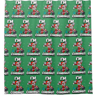 Cortina Para Box Papai Noel Engraçado Padrão Natal Humorístico