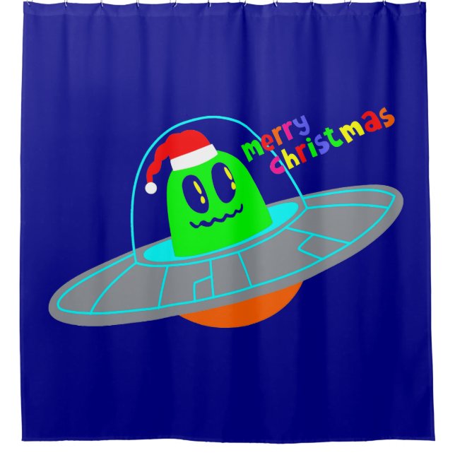 Cortina Para Box papais noeis de alienígena de natal alegres (Frente)