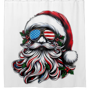 Cortina Para Box Papais noeis de Natal patrióticos/americanos