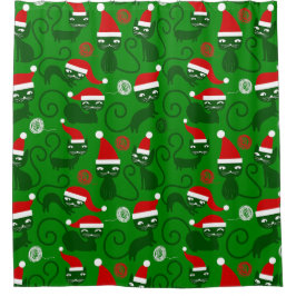 Cortina Para Box papais noeis de natal verdes