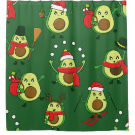 Cortina Para Box papais noeis festivos de abacate de natal feio