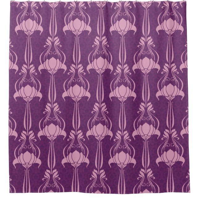 Cortina Para Box Papel de parede flexível - Design violeta rosa (Frente)