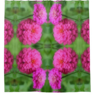 Cortina Para Box Par de Flor Zinnia Rosa Fechar Padrão Abstrato