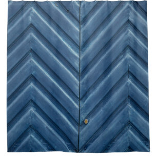 Cortina Para Box Parede de madeira azul