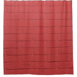 Cortina Para Box parede de tijolo vermelho