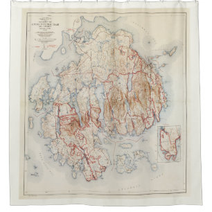 Cortina Para Box Parque Nacional Acadia e Mapa de Vintagens de Vizi