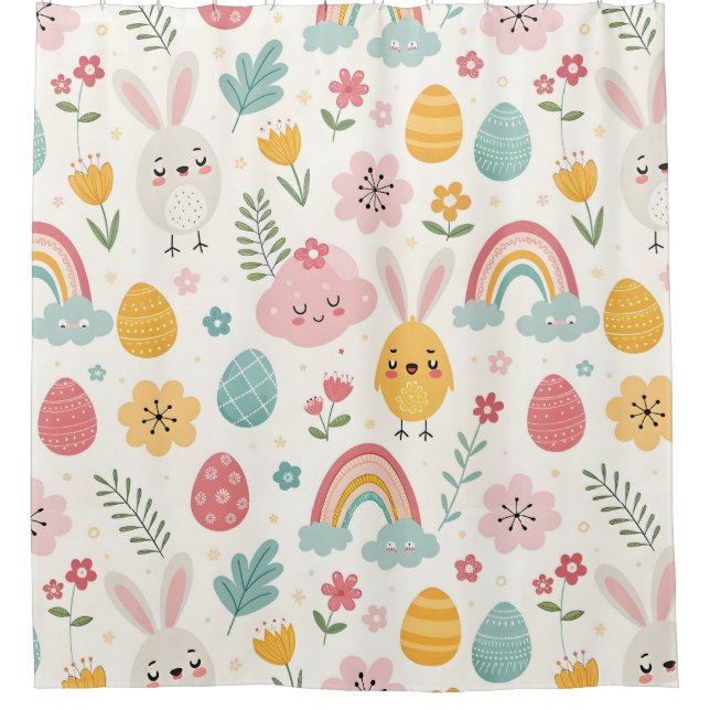 Cortina Para Box Páscoa Bunny Pattern (Frente)