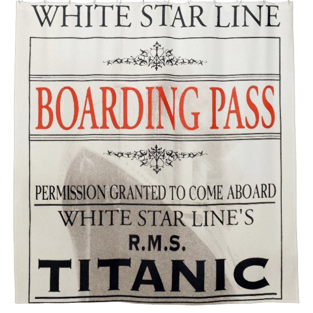 Cortina Para Box Passagem de Embarque da Linha White Star Titanic (Frente)