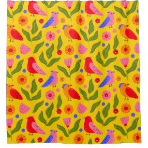 Cortina Para Box Pássaros Felizes Se Juntam Cheerful