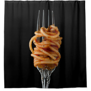 Cortina Para Box Pasta cuspiu em um garfo, Comida espaguete