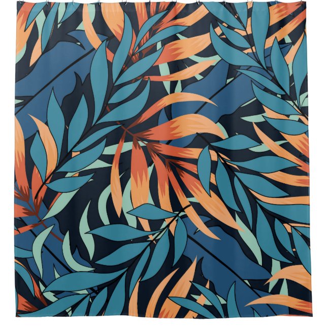 Cortina Para Box Pastel Tropical Abstrato Botânica (Frente)