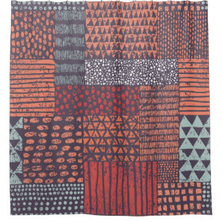 Cortina Para Box Patchwork boêmia: design sem costura desenhada à m