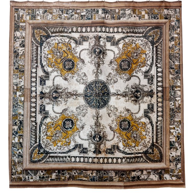 Cortina Para Box Patchwork de textura árabe marble (Frente)