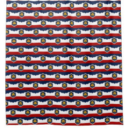 Cortina Para Box Patriotic Shower Curtain with Flag of Utah, USA