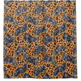 Cortina Para Box Patrón animal print con leopardo 