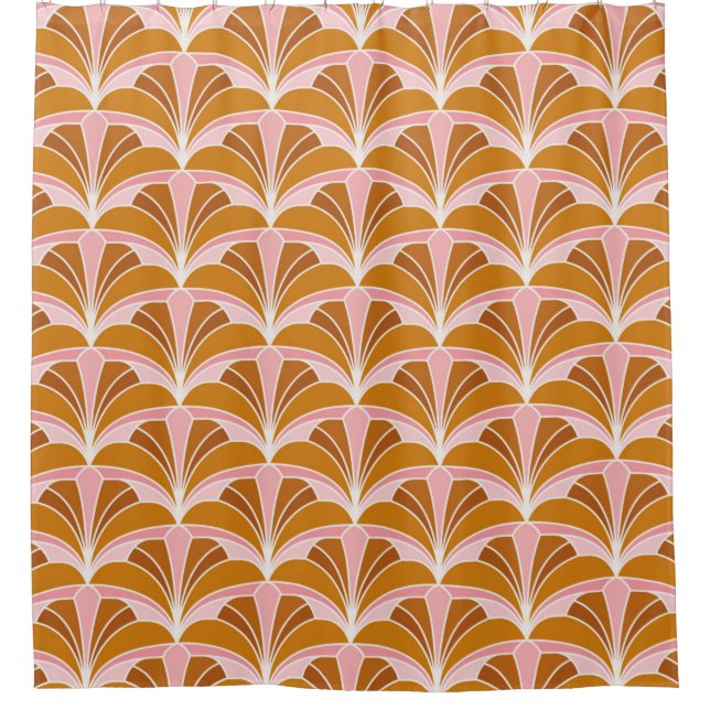 Cortina Para Box Patterno Invisível do Damask Floral Elegante. De (Frente)