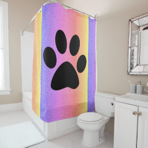 Cortina Para Box Paw Imprime Rosa Multicolorido Rosa Rosa Rosa Dour