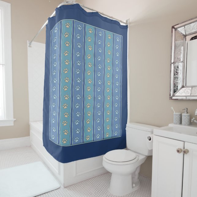 Cortina Para Box Pawprint Pattern (In Situ)
