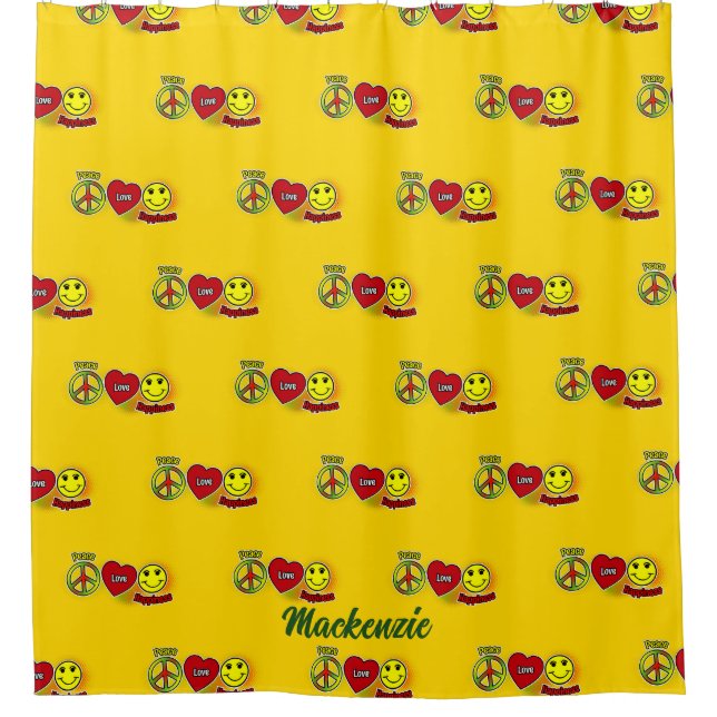 Cortina Para Box Peace Love Happiness (Frente)