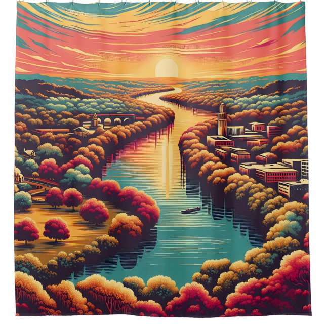 Cortina Para Box "Peaceful Texas Hill Country Sunset" (Frente)