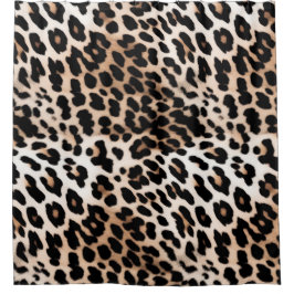 Cortina Para Box Peach Black Cream Lepard Animal
