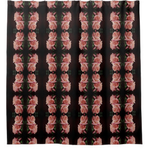 Cortina Para Box Peach Rosa Trio Floral Patterage Vintage