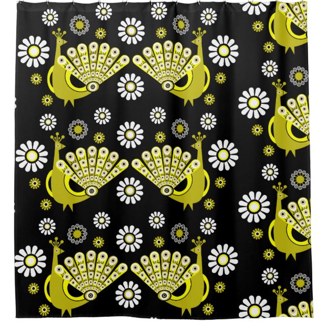 Cortina Para Box Peacock Bird Graphic Art (Frente)
