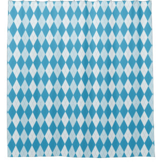Cortina Para Box Peacock Blue Argyle Diamond